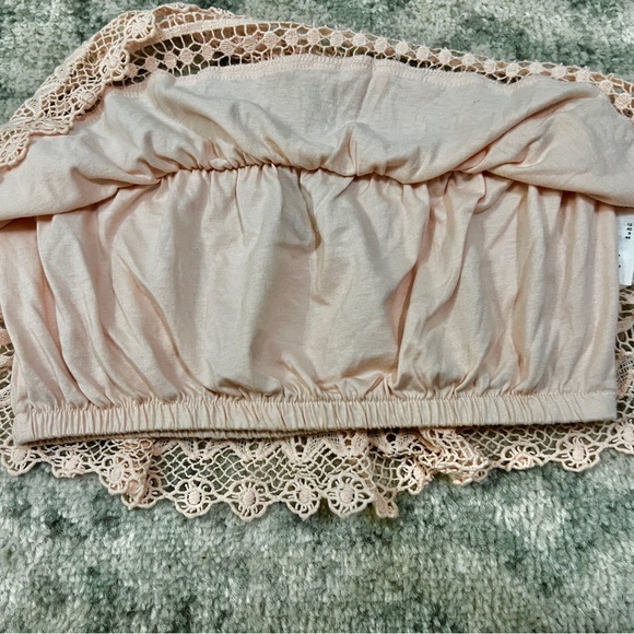 Light Pink Crochet Cropped Tube Top - Picture 5 of 8